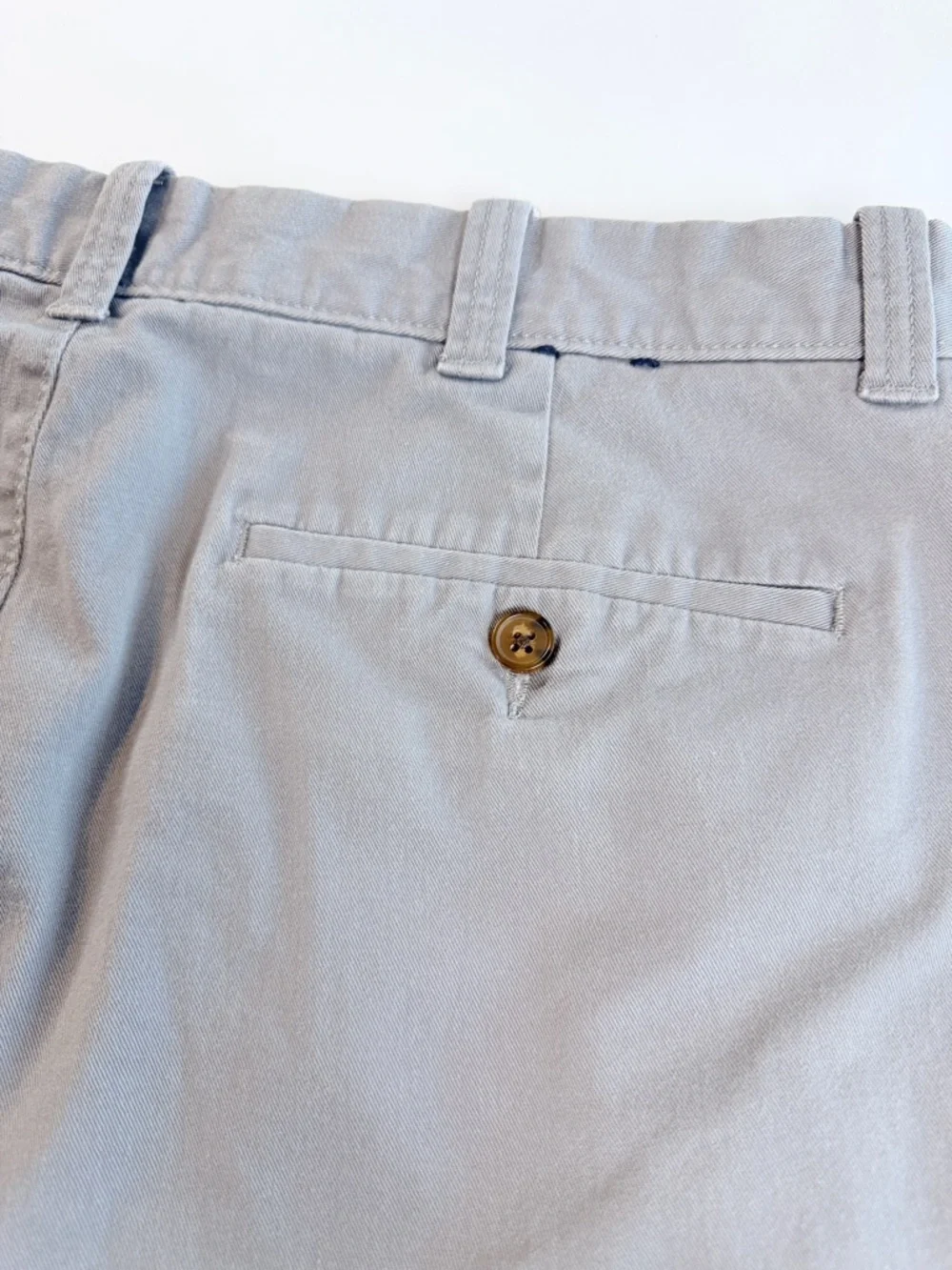 J. Crew Light Gray Flat Front Chino Cotton Shorts Mens Size 33‎